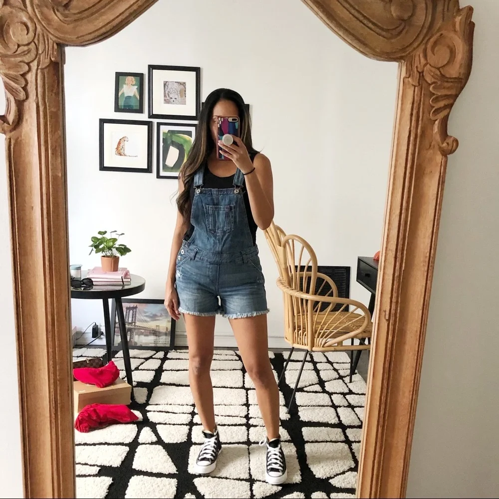 NWOT Medium Wash Overalls